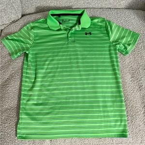 Boys Green Under Armour Polo